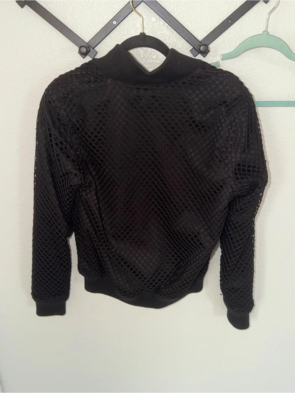 Publish Millo Men’s Small Black Mesh Layered Satin Twill Bomber Jacket